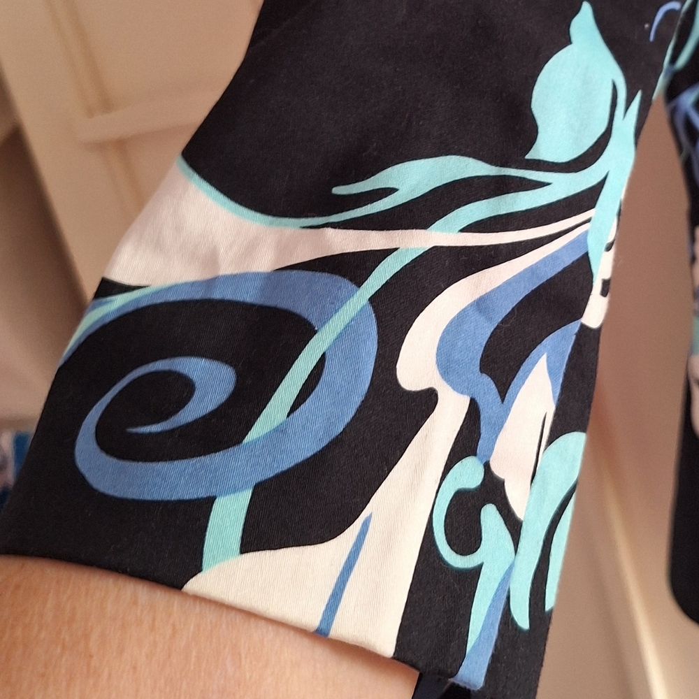 Patterned Blue And Black Blazer - image 8